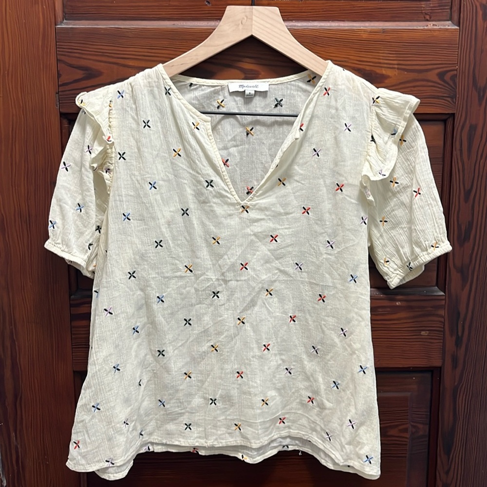 Madewell Embroidered Gazebo Top size Small